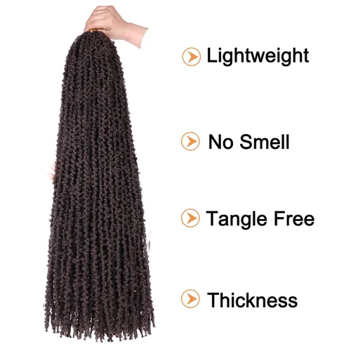 Miniatura 71 de ZRQ Butterfly Locs Cabello de Ganchillo Corto 6 Paquetes Negro Cabello Bob de Ganchillo 8 Pulgadas Locs Sintéticos Desordenados Desgastados Trenzas