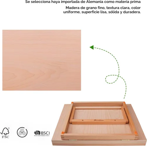 Miniatura 3 de Caballete de mesa A3 con superficie lisa, caballete de arte de ángulo ajustable para artistas, niños, principiantes y estudiantes