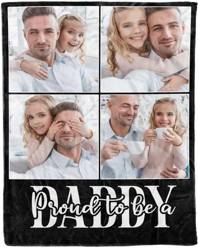 Miniatura 21 de D-Story Mantas para papá, manta de regalo personalizada de hija, manta para el Día del Padre, regalos para papá de parte de la hija, manta con fotos