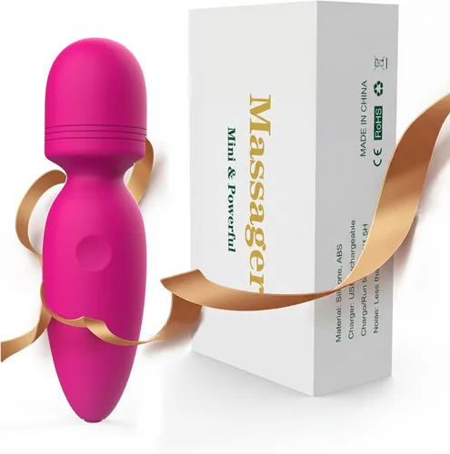 Miniatura 10 de Fuwyiy Mini herramientas de masajeador, pequeño masajeador de mano inalámbrico impermeable con 10 modos de vibración, masajeador personal de mano
