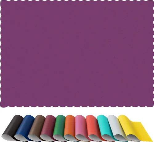 Miniatura 10 de Manteles individuales de papel, desechables, borde festoneado (50, negro)