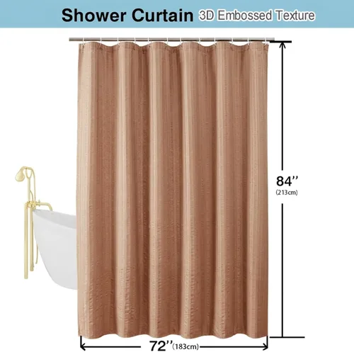 Miniatura 59 de Aiyufeng Moga - Cortina de ducha verde salvia, cortinas de ducha texturizadas en relieve 3D para baño, cortina de baño de tela de poliéster de lujo