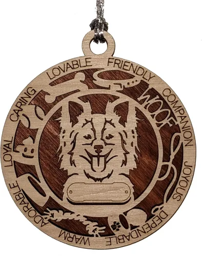 Miniatura 7 de Adorno de Navidad personalizado de madera para perro de 3 pulgadas, nombre y texto personalizables, hecho a mano en Estados Unidos, diseño de corte