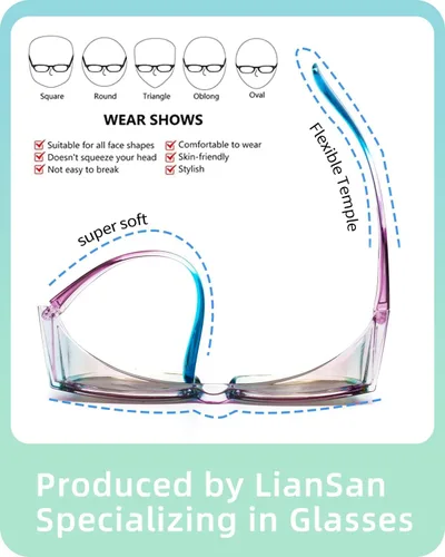 Miniatura 7 de LianSan Gafas de seguridad sobre anteojos para mujer, gafas antivaho que se ajustan sobre las gafas para certificación ANSI Z87.1