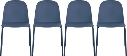 Miniatura 35 de 2xhome Silla de comedor moderna apilable sin brazos Asiento de plástico con patas de metal Uso en interiores o exteriores Patio de cocina