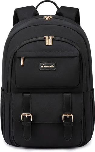LOVEVOOK Mochila para laptop para mujeres, mochila tote convertible para laptop, mochila ligera de viaje y trabajo para computadora, Negro, 15,6