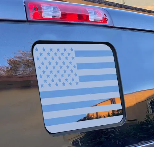 Miniatura 15 de Xinghe para Ford F150 F250 F350 2015-2025 2026, Calcomanías de bandera americana para ventana trasera, Calcomanía de bandera USA mate para ventana