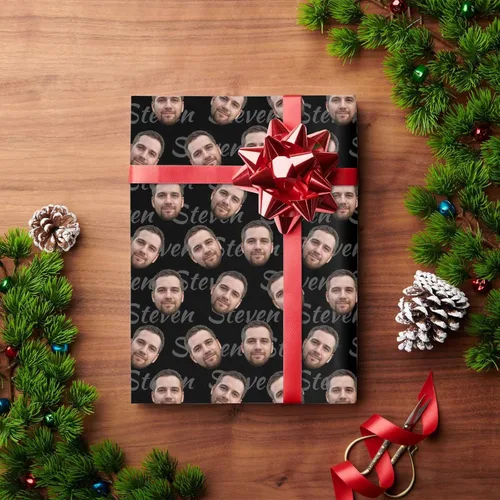 Miniatura 6 de M YESCUSTOM Papel de regalo con fotos personalizadas, papel de regalo para el Día de la Madre, Día del Padre, cumpleaños, Navidad
