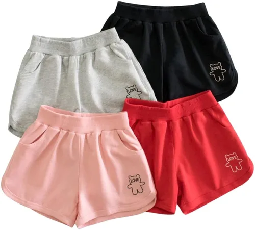 Miniatura 6 de Azalquat Toddler Girl Summer Knit Shorts with Pocket, 2 Pack Baby Pull-On Soft Active Shorts