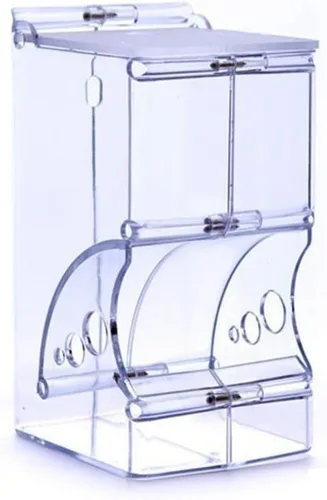 Miniatura 2 de Comedero para hámsters, dispensador automático de animales pequeños, acrílico transparente, recipiente de almacenamiento de alimentos para mascotas