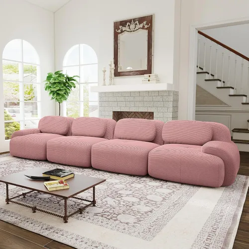 Miniatura 39 de Sofás seccional modular de 80" sin huesos modernos para sala de estar, juego de sofás comprimidos de 2 plazas con asiento profundo, sin necesidad