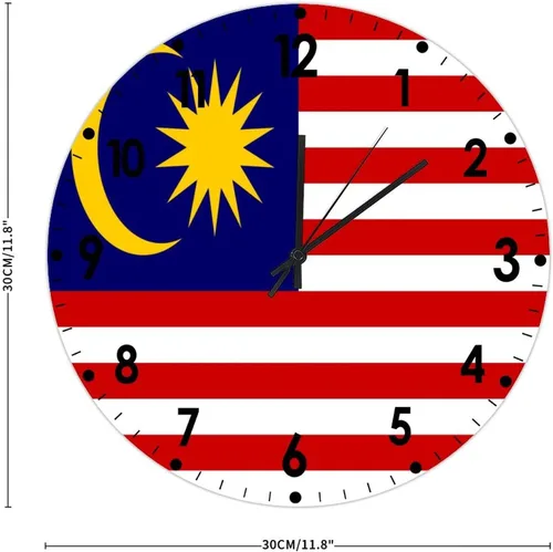 Miniatura 500 de Cheyan Reloj de pared con bandera de Canadá de 12 pulgadas, silencioso, sin tictac, de PVC, funciona con pilas, reloj redondo decorativo, regalo