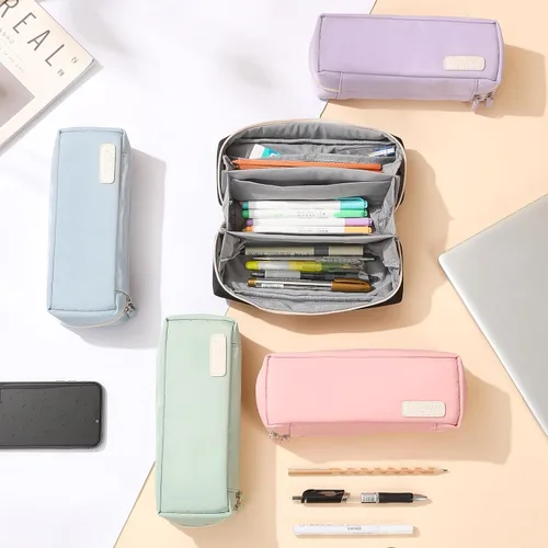 Miniatura 7 de QIANPA - Estuche organizador pequeño con cremallera, bolsa ligera estética, bolsa negra para hombres y mujeres