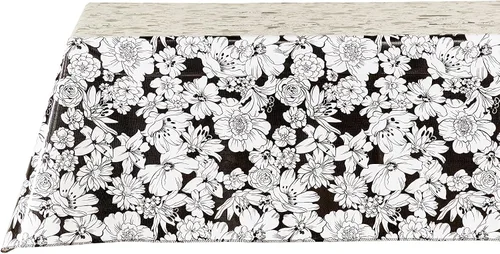 Miniatura 5 de Wildflowers - Mantel de hule para patios, pícnic y mesas de cocina, color negro, vinilo de plástico, mantel de plástico (54.7 x 89.8 in)