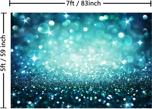 Miniatura 3 de Fondo brillante de Bokeh abstracto verde azulado de 7 x 5 pies, con puntos brillantes, fondo de foto azul brillante Bokeh, fondo para fotos