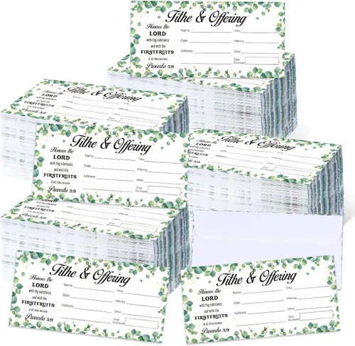 Miniatura 8 de 600 sobres de donación de diezmos para la iglesia de 6.5 x 3.5 pulgadas, sobres dorados de papel y sobres de oferta para cheques de diezmo