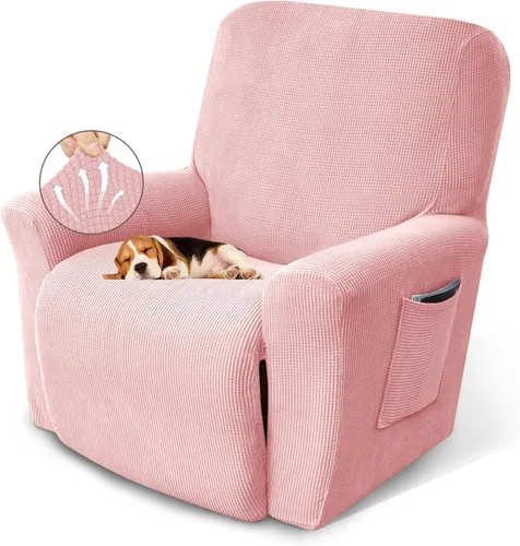 Miniatura 21 de KEKUOU Fundas para sillas reclinables, fundas elásticas para sofá reclinable de niño perezoso, 1 pieza, protector de muebles con parte inferior Azul
