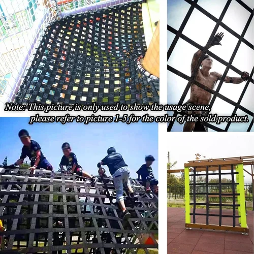 Miniatura 6 de Red de escalada para niños, redes de seguridad, hamaca de cuerda de carga, juego de columpio, balcón, escalera, árbol, protección de red