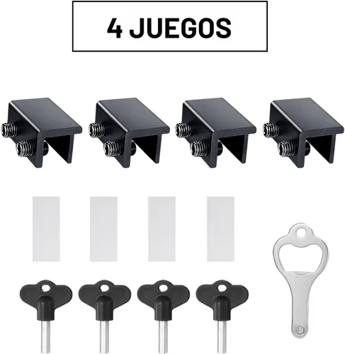 Miniatura 9 de ZRFCXE Cerraduras para Ventanas, Paquete de 4 Cerraduras de Ventana Corrediza con Llave para Ventanas Corredizas Verticales y Horizontales Puertas