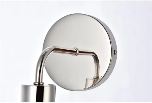 Miniatura 6 de Hanson - Aplique de baño de metal con 1 luz en níquel pulido y esmerilado