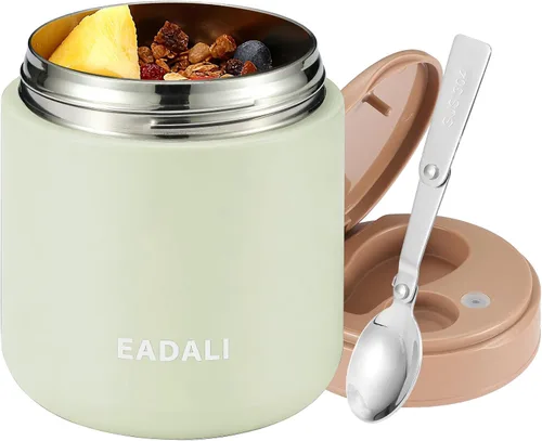 Miniatura 14 de Eadali Tarro de comida para niños de 15.2 onzas para comida caliente, contenedor de almuerzo aislado al vacío con interior de acero inoxidable 316