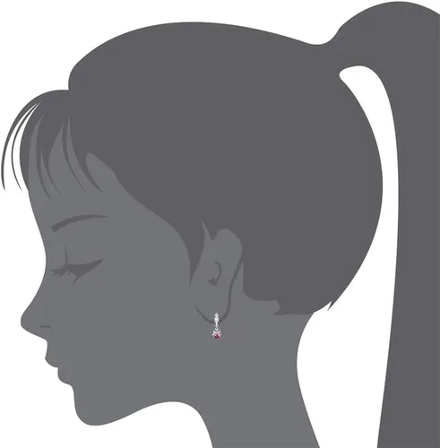 Miniatura 3 de Aretes de aro de plata de ley 925 bañados en rodio con circonita cúbica para bebé niña, Plata de ley Circonita cúbica, Circonia cúbica