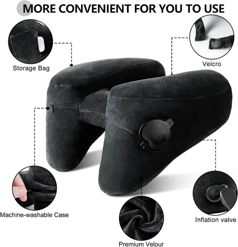 Miniatura 3 de Sunany Almohada cervical de viaje para almohada de avión que soporta cómodamente la cabeza, el cuello y la barbilla, almohada de viaje inflable