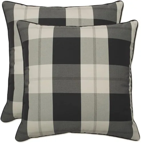 Miniatura 10 de Pillow Perfect Almohadas lumbares mate Anderson para exteriores/interiores, 11.5 x 18.5 pulgadas, color negro, paquete de 2