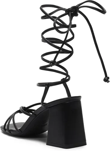Miniatura 3 de DREAM PAIRS Sandalias de tacón alto con cordones para mujer, tacón alto cuadrado y puntera abierta, sandalias gruesas para fiestas, viajes y citas