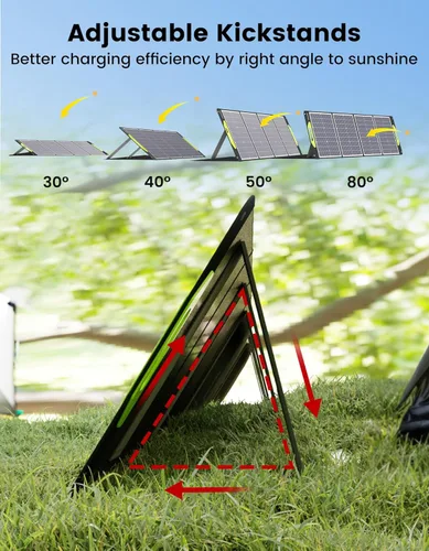 Miniatura 5 de Panel Solar Portátil de 120W, Panel Solar Plegable Greenmagic de 120W 19V para Camping al Aire Libre RV Hogar, Resistente al Agua IP67 con Estuche