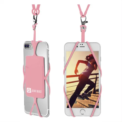 Miniatura 20 de Gear Beast - Correa universal para teléfono celular compatible con iPhone, Galaxy y la mayoría de teléfonos inteligentes, incluye soporte para Rosa