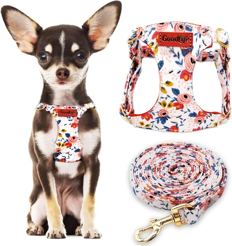 Miniatura 13 de OaaXbbECco Arnés suave y ajustable para cachorro, arnés suave y ajustable para perro y correa para perro, sin estrangulamiento, a prueba de escape