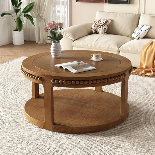 Miniatura 14 de KEVINSPACE Mesa auxiliar negra con borde dorado en la parte inferior, mesa de centro redonda para espacios pequeños, mesa auxiliar de madera mesita
