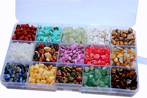 Cuentas de piedras preciosas naturales de forma irregular, chips de piedra de cristal, energía curativa para la fabricación de joyas (15-1)