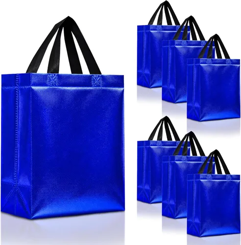 Miniatura 11 de Nush Nush Bolsas de regalo de color azul aguamarina de gran tamaño – Juego de 30 bolsas de regalo azul claro brillante con asas a granel – Bolsa
