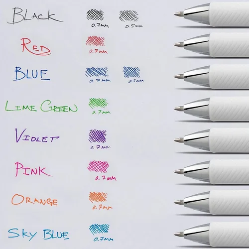 Miniatura 5 de Pentel Energel Pearl Rtx - Bolígrafos retráctiles, punta fina de 0.020 in, punta de aguja, bolígrafos Energel de tinta de gel líquido, paquete de 5