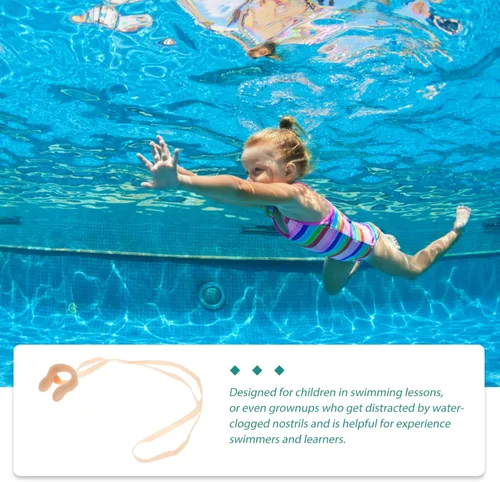 Miniatura 5 de BESPORTBLE Clip de nariz de natación, clip de nariz de natación con cuerda, cómodo tapón de nariz para niños y adultos, 1 unidad