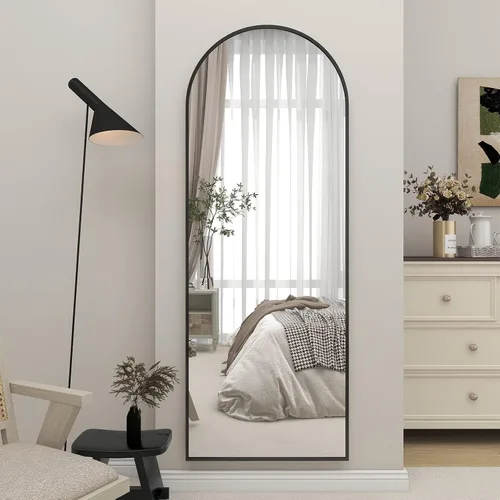 Miniatura 5 de BEAUTYPEAK Espejo de longitud completa de 64 x 21 pulgadas, espejo de cuerpo completo, espejos de pared para colgar o inclinarse con parte superior