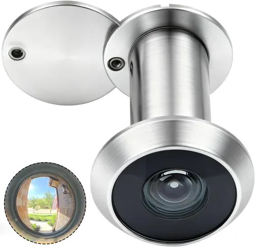 Miniatura 9 de Earl Diamond - Mirillas para puerta, mirilla de visor de puerta de latón macizo de 200 grados con cubierta de privacidad giratoria resistente