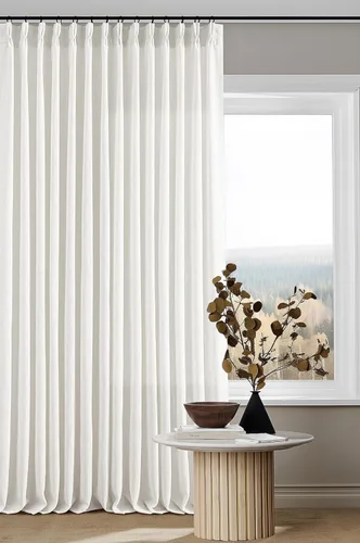 Miniatura 54 de Cortinas de lino natural con pliegues fruncidos de 120 pulgadas de largo para sala de estar, cortinas plisadas con ganchos y lengüeta trasera