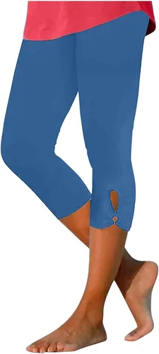 Miniatura 117 de Pantalones capri para mujer, estilo casual, de verano, elásticos, de cintura alta, pantalones de yoga, ajuste atlético, pantalones deportivos