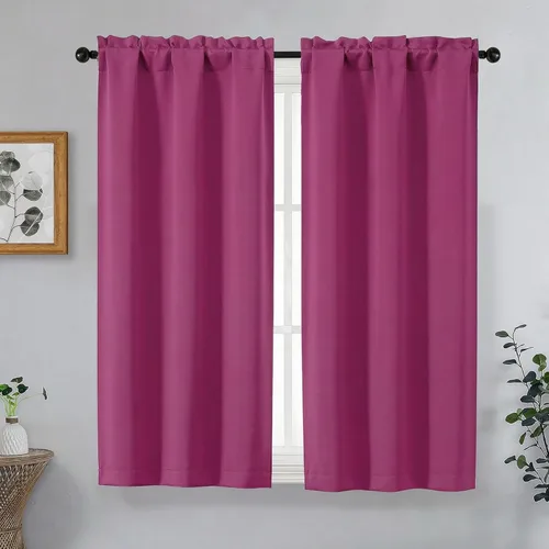 Miniatura 51 de OVZME Cortinas opacas turquesa para tratamiento de ventanas pequeñas, cortinas cortas con bloqueo de luz para ventana de cocina sobre el fregadero
