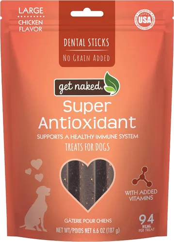 Get Naked 1 bolsa de 6.6 onzas sin granos, súper antioxidante, palitos dentales, grandes