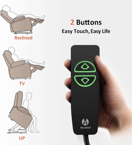 Miniatura 6 de MCombo Silla Reclinable Elevadora Eléctrica de Gran Tamaño para Ancianos, Silla Elevadora con Calor y Masaje, Reclinable Elevadora para Grandes