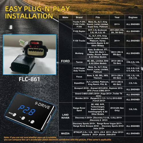 Miniatura 2 de Controlador de respuesta del acelerador 9 modos de conducción, acelerador electrónico inteligente de carreras compatible con Ford F150 F250 Raptor