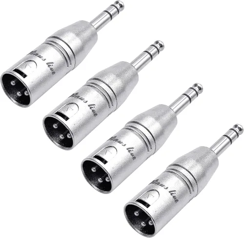 Miniatura 5 de SINUS LIVE 4 paquetes de 24 quilates de oro real XLR hembra macho a adaptador TRS de 1/4 pulgadas, XLR equilibrado a cuarto de pulgada