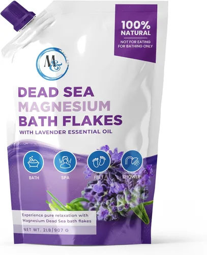 Sales de baño de copos de magnesio del Mar Muerto, alternativa superior a la sal de Epsom, suplementos minerales de primera calidad para alivio