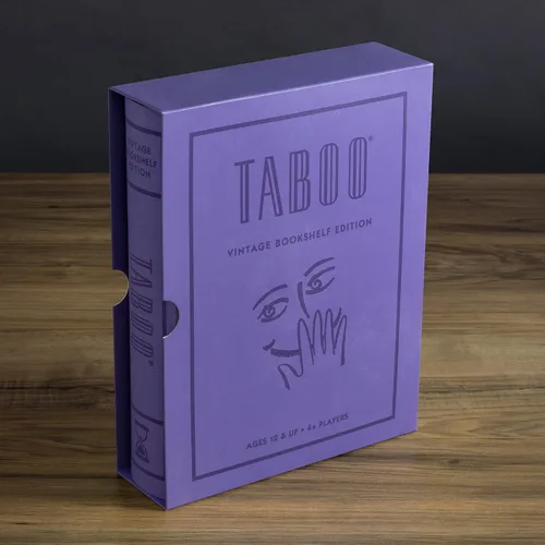 Miniatura 3 de WS Game Company Taboo Vintage Bookshelf Edition - Caja de libros envuelta en tela, juegos de mesa de adivinanzas para 4 o más jugadores, adultos