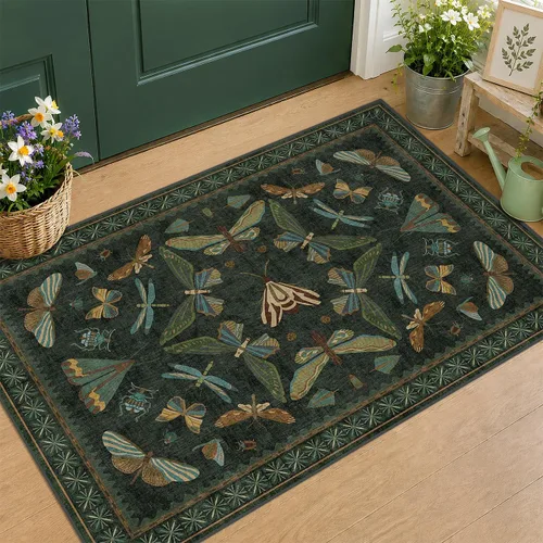 Miniatura 159 de Hazo Haus Alfombra de Baño Bohemia Lavable 2x3, Alfombras Pequeñas para Cocina, Tocador, Puerta Principal Entrada Interior, Antideslizante Pelo Bajo