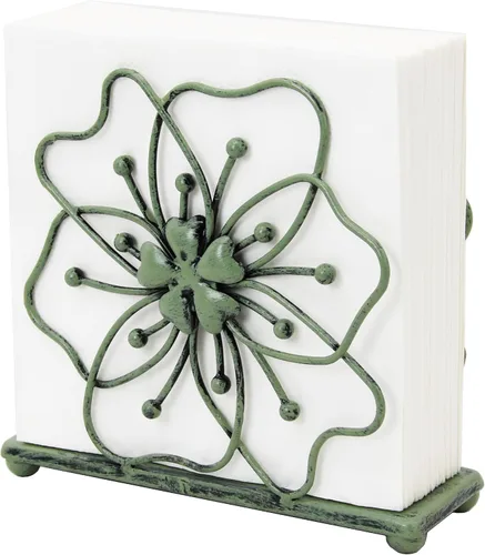 Miniatura 3 de OwlGift Servilletero de estilo floral, dispensador de pañuelos independiente, almacenamiento de servilletas para mesa de comedor, para el hogar